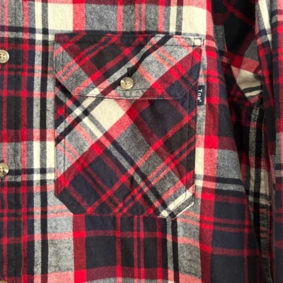 TNA men's plaid button down 100% cotton long sleeve shirt casual size M - Picture 5 of 11